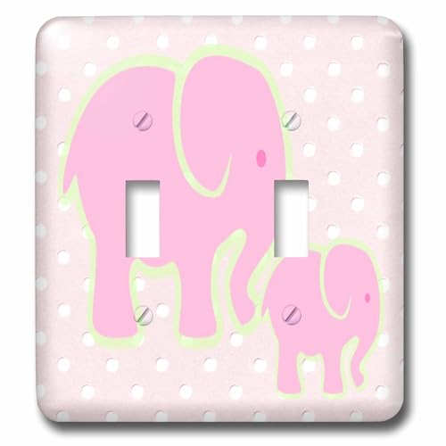 Interrupteur à bascule motif éléphants rose 3dRose pour sublimer la chambre de bébé