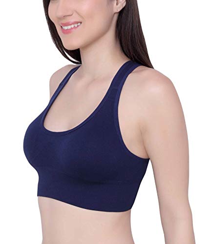 Image of GLAMORAS Women's Sports Bra for Women | Padded Racerback | Low Impact Active Wear | Gym, Workout, Jogging, Fitness & Yoga | Non Wired Back Hook | Nylon Spandex | M-2XL