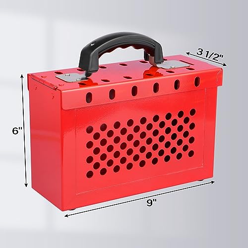 RealPlus SAFELockout Caixa de identificação portátil LOTO Group Lockout, capacidade para 12 cadeados