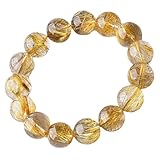 [ラッキー店] 最強の金運石 ゴールドルチルクォーツを あなたの腕元に！パワーストーン ブレスレット メンズ レディース 天然石 幸福のお守り 6mm-16mm天然石 数珠 金運の王様 金運 財産運 (10mm)
