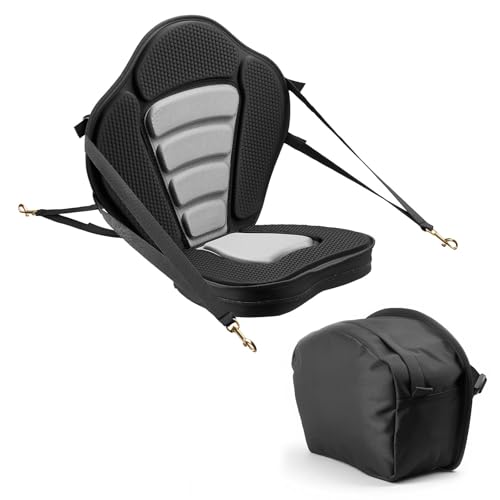 VEVOR Kayak Seat, 1 Pack 2.6" Thick, Universal Paddle Board Seat with Back Support, Sit-on-Top Soft Padded Cushion with Storage Bag & Adjustable Straps for SUP, Canoe, Fishing Boat, Inflatable Kayak - image 9
