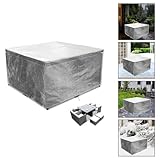 WIIYENA Transparente Tischdecke aus Polyethylen, für den Außenbereich, quadratisch, für Esstisch, UV-beständig, verstellbares Seil