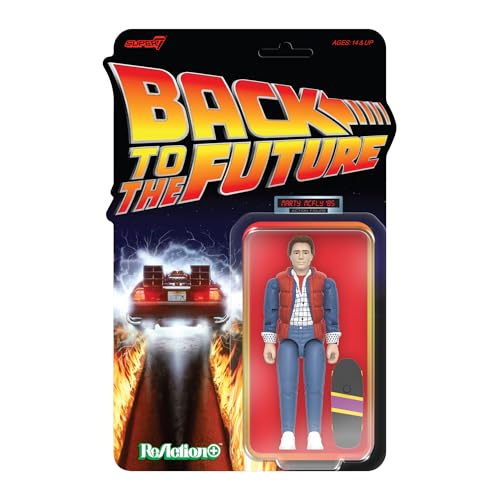 Super7 Reaction+ Back to The Future Marty McFly (1985) - 3.75' Back to The Future Action Figure with Accessories - Classic '80s Movie Collectibles and...