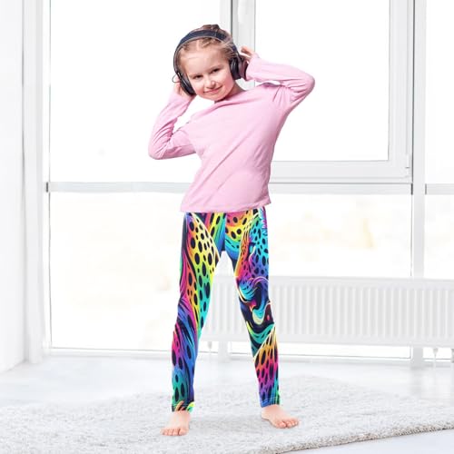 Toddler Girls Leggings Printed Yoga Pants Leggings Rainbow Cheetah for Kids4