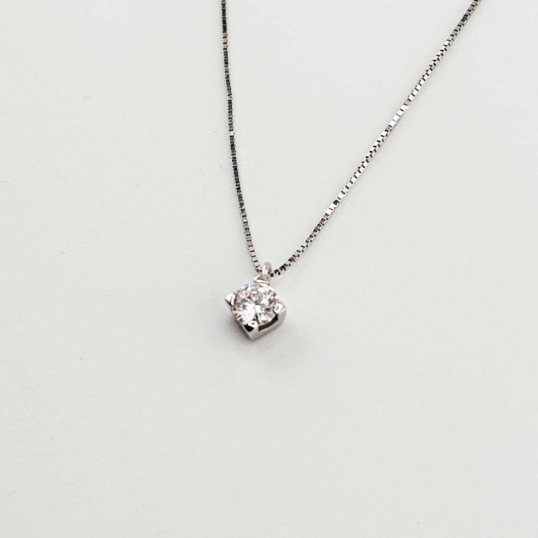 Collana catenina con ciondolo Punto Luce pendente Diamante taglio brillante 0,24 ct gioiello elegante da donna sposa matrimonio