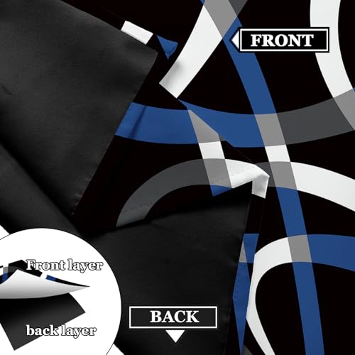 Image of weesire Black and Blue Blackout Curtains, 52 x 84 Inch, Grommet, 2 Panels