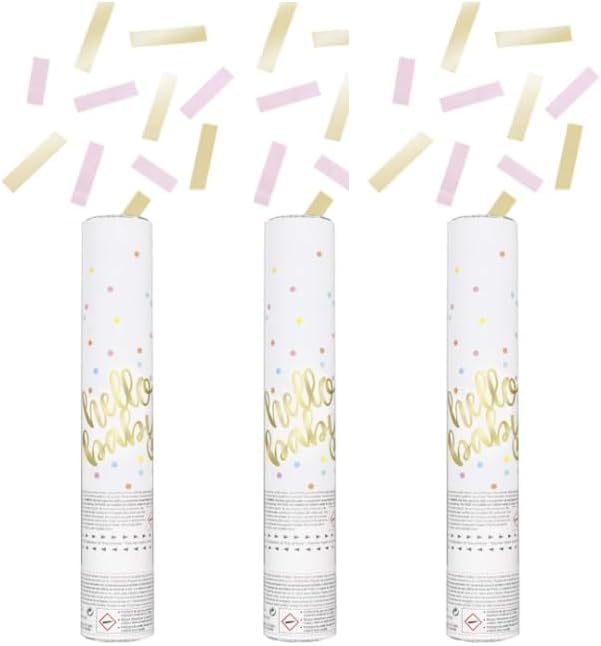 Holographic Party Poppers I Birthday I Wedding I Baby Shower I Engagement (Pink Confetti Shooter)
