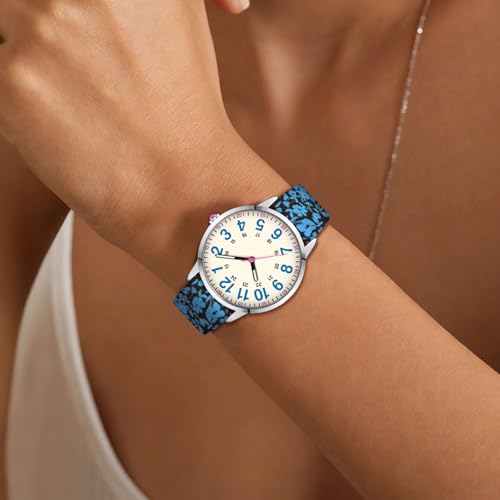 Image of Asan Ge Women's Silicone Watch, Large Dial Fashionable Waterproof Wrist Watch, Easy to Read, Multiple Colors Available, Suitable for Casual Outdoor Activities Quartz Watch