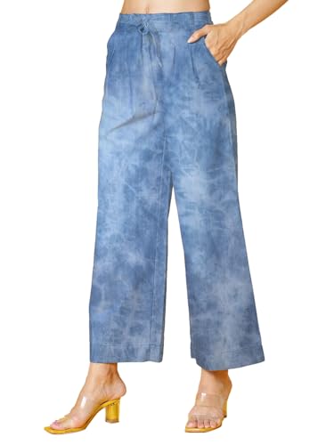 Image of NOVIO Cotton Blend Women Mid Rise Fashion Palazzo for Women