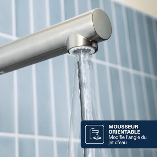 Mitigeur d'évier Grohe Essence Supersteel Pivotant Economie d'eau - vue 9