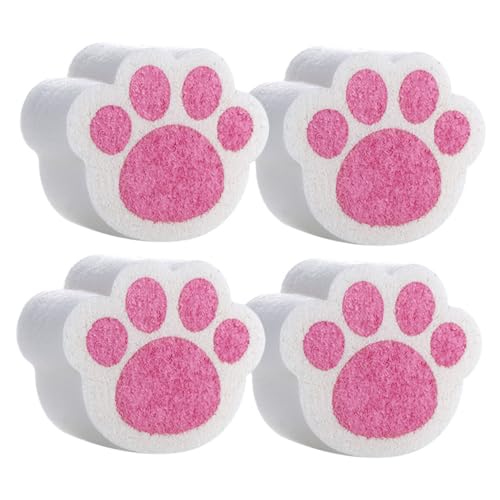 Cabilock 4pièces Lot de Éponges Miroir Forme Griffe De Chat pour Salle De Bain Et Cuisine Multi-Surfaces Nettoyage sans Rayures Absorbantes Et Réutilisables