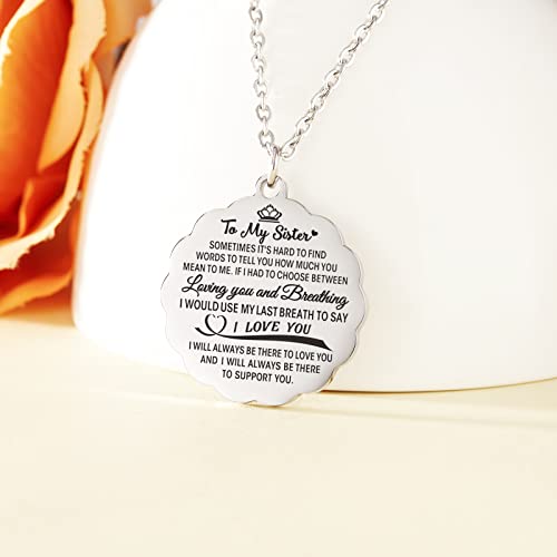 HOFOYA To My Daughter Inspirational Sunflower Pendnat Necklace,Sister Necklace from Sister Brother,Daughter Sister Granddaughter Birthday Gift,Mothers Day Valentines Gifts for Family or Friendship.3