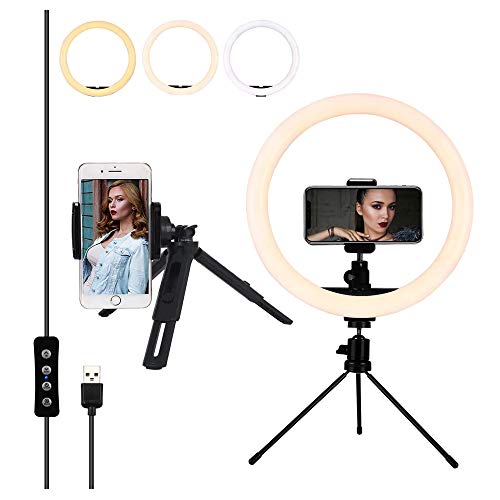 Anillo De Luz para Movil, 12inch- Anillo De Luz con Tripode De Escritorio...