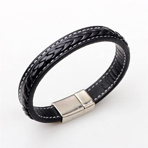 Bijoux punk noir bracelet classique et unique hommes femmes CLMJHG cuir