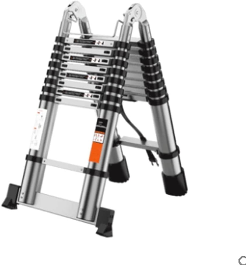 NEOCHY Lightweight Foldable Portable 20 Ft Aluminum Telescoping Ladder with Spring Loaded Locking Extendable Ladder One-Button Retraction Extension Ladder (Color : 20ft) : Tools & Home Improvement