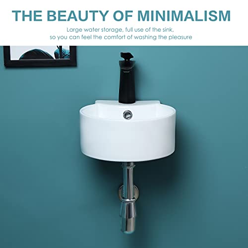 Davivy 12.2" X 11.4'' Wall Mount Bathroom Sink With Pop Up Drain And Installation Kit,Bathroom Corner Sink,White Vessel Sink,Small Bathroom Sink,Mini Rv Sink,Small Sinks For Tiny Bathrooms #TOP6