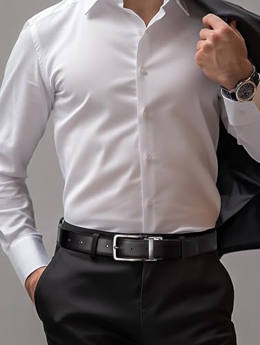 Image of MILORDE Reversible Belt for Men - Adjustable Size - Premium Leather - Double Style in One Belt