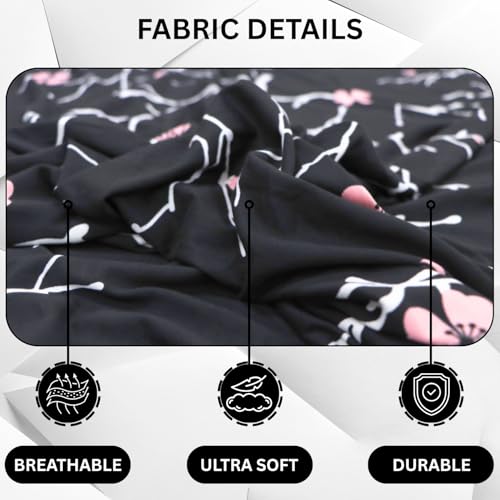 Image of Lukzer 3 Seater Sofa Cover - Black Stem | 360 Fully Covered Anti-Slip Washable Couch Cover Protecter | 140 GSM Stretch Fit Polyester + Spandex Slipcover (180-200cm /SC-001-03)