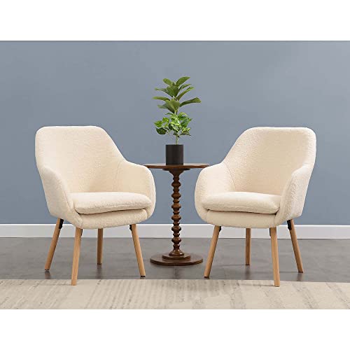 Convenience Concepts Take A Seat Charlotte Accent Chair, 25.25 X 26.75 X 33.5, Sherpa Creme #TOP3