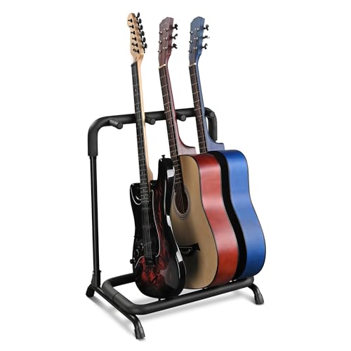 AW 3 Three Holder Guitar Stand Rack Multi Guitar Folding Stand for Band Stage Bass Electric or Acoustic Guitar