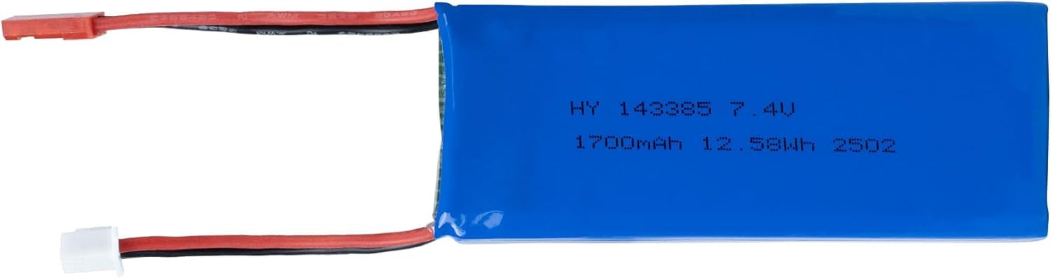 YUNIQUE GREEN-CLEAN-POWER Batteria LiPo 7.4V 1700mAh 2S 5C con Connettore JST 2 Pin – Batteria RC per Radiolink RC4GS V3, RC6GS V3, AT10II, AT9S Pro, T8FB Trasmettitori RC