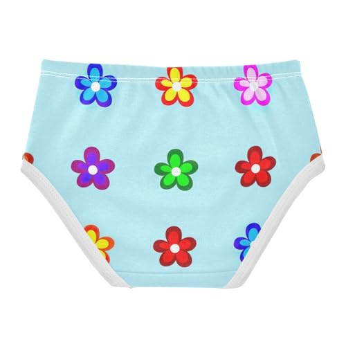 Toddler Girls Underwear 2t Cotton Girl Panties Cute Durable Kids Briefs Undies Cute Colorful Flowers Light Blue2
