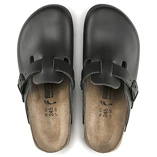 BIRKENSTOCK Boston SL (super běh) uzavřená kožená bota s normální stélkou z korku a kůže z vlnité kůže a protiskluzovou gumovou podrážkou EVA - model 60194 - barva černá - velikost 44