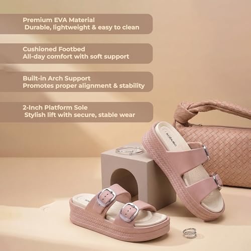 Image of KOBURG Diva Sandals for Women| Durable| Lightweight| Daily|Stylish l Antiskid|Heels|Easy to Clean Sandals| Comfortable | Extra Soft Slide KS-444