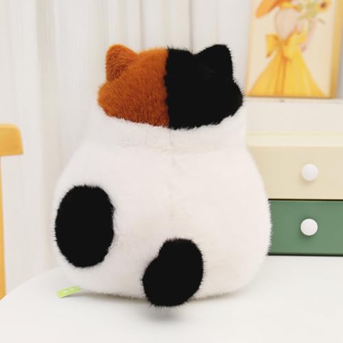 Image of PEACH CAT Fat Calico Cat Plush Cute Kitten Stuffed Animal Soft Plushies Toy Pillow Gifts for Kids White 7.9 inch