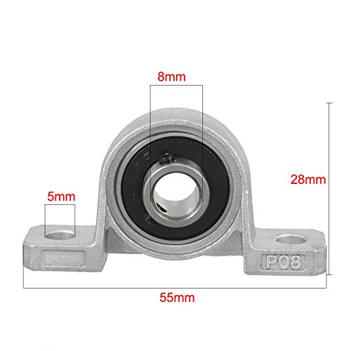 Image of KP08 8mm Bore Diameter Rail Mount Bore Ball Bearing Block Mounted Pillow Insert Bearing (1pcs)