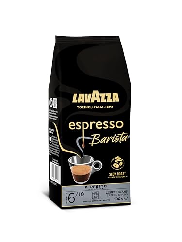 Lavazza, Espresso Barista Perfetto, Café en Grano Natural, Ideal para Máquina de Café Espresso o Superautomática, con Notas Aromáticas Florales, 100% Arábica, Intensidad 6/10, Tueste Medio, 500 g