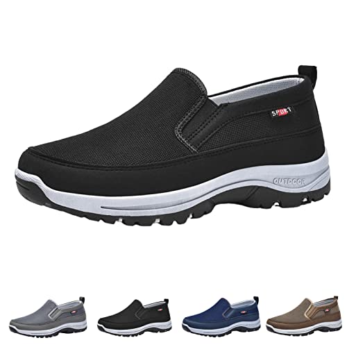 Orthoture Mens Shoes, Orthowalkway Mens Shoes Slip On, Men's Arch Support Canvas Loafers Orthopedic Waterproof Sneakers