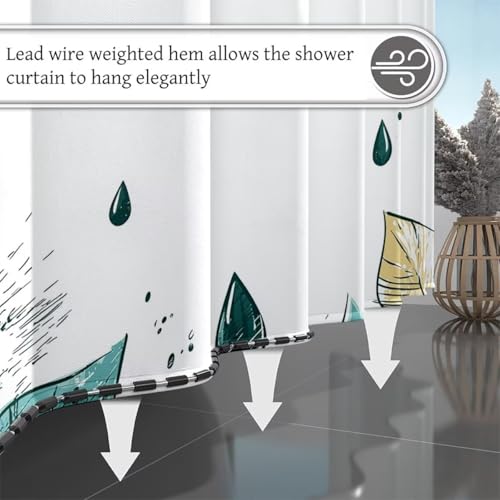 Rideau de douche imperméable et lavable avec ourlet lesté anti-adhérence M-70 - 5