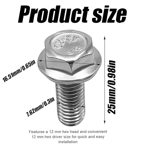 Image of 8Pcs Car Top Front Skid Plate Bolts, 12mm Hex Head Stainless Steel Skid Plate Bolts, Compatible with 4Runner, Tacoma, FJ Cruiser, Sequoia, Land Cruiser, Car Accessories Replacement