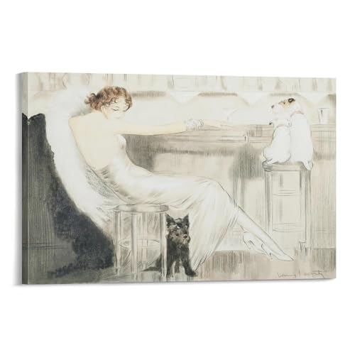 Poster Louis Icart jeune femme au bar pour habiller un petit mur vide