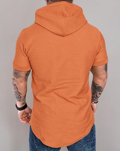 Image of Lexiart Mens Cotton Hoodies Pullover Sport Muscle Workout Shirts
