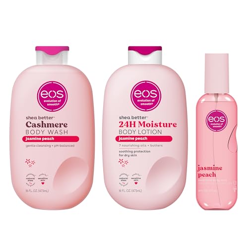 Image of eos Essentials Bundle - Body Wash, Body Mist, Body Lotion - Jasmine Peach