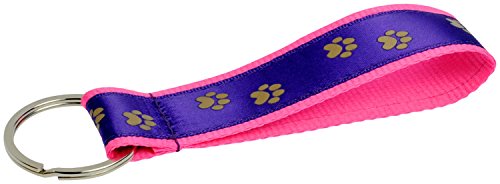 Blue Bug Gifts Porte-clés Textile - 3 motifs différents - Patte de Chien Rose