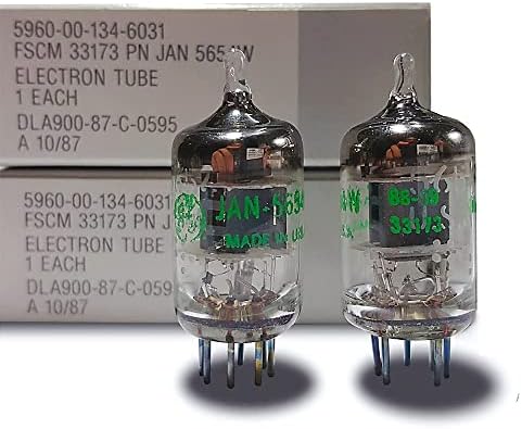 7-Pin 5654W Vacuum Tubes, Fully-Tested Vacuum Tube, Perfect Matched Pairing Tube Amp, Upgrade for 5654 / 6J1 / 6J2 / EF95 / 6AK5 / 6J1P Electron Vacuum Tube(2 Tubes)
