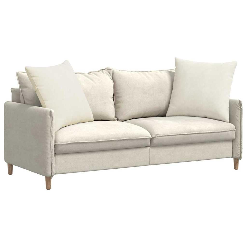 Sofakissen 2er Set, Weiche Cord-Zierkissen mit Füllung, 60 x 60 cm, Dekokissen für Wohnzimmer & Schlafzimmer, Mit abnehmbarem Bezug, Stilvolle Wohndeko in Creme