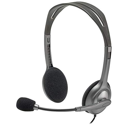 Logitech H111 Casque Filaire, Ecouteurs Stéréo avec Micro Anti-Parasite, Jack Audio 3,5mm, PC/Mac/Portable/Smartphone/Tablette - Noir