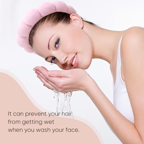 DRESHOW Spa Headband for Women Sponge Headband for Washing Face Clouds Soft Terry Cloth Makeup Skincare Headbands - Image 4