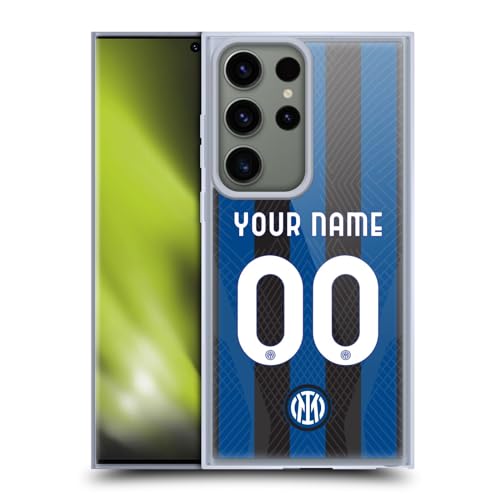 Licenza Ufficiale Personalizzata Personale Inter Milan Home Kit Stemma Custodia Protezione di Grado Militare Compatibile con Samsung Galaxy S23 Ultra 5G gel