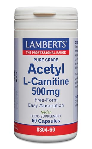 Lamberts Acetyl L-Carnitine 500mg – Highly Bioavailable Amino Acid – Vegan – 60 Capsules
