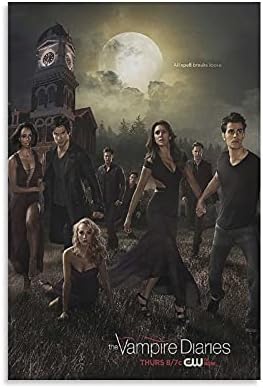 GNKIO TV Show Character The Vampire Diaries TVD Stefan Damon Elena Poster 4 Canvas Art Poster and Wall Art Picture Print Modern Family Bedroom Decor Poster 12 x 18 inches (30 x 45 cm)