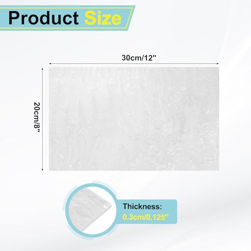 Image of MECCANIXITY 1 Pcs Glitter Pearl Acrylic Sheet,12 inch x 8 inch x 1 /8 inch Pearlescent Cast Pmma Plastic Sheets Extruded Translucent Blanks for DIY Art Crafting Laser Cutting & Engraving,White