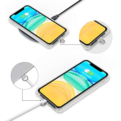 takyu Cell Phone Lanyard pad, 2 Pack Universal Phone Safety Tether Connector with Adhesive Compatible with Most Smartphones (Black Gray)