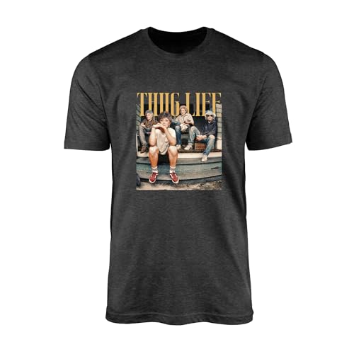 Stay Golden Graphic T-Shirt for Women - Thug Life - Comfortable Cotton Blend Tee - Relaxed Fit Short Sleeve Top for Everyday Wear Heather Gray Large