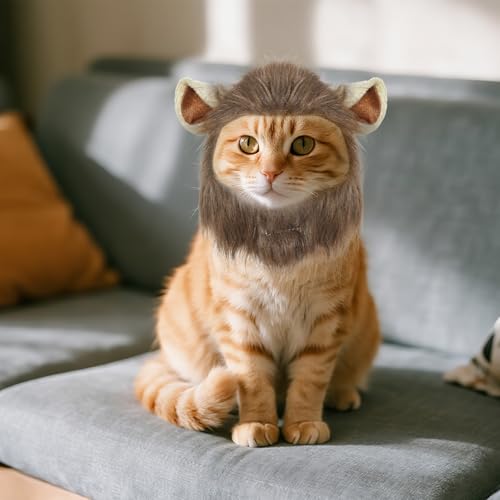 Peluca melena de león para disfraz de perro gato miniatura 5