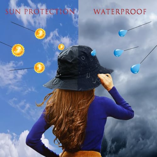 Sombrero impermeable tipo bucket para lluvia y sol miniatura 5